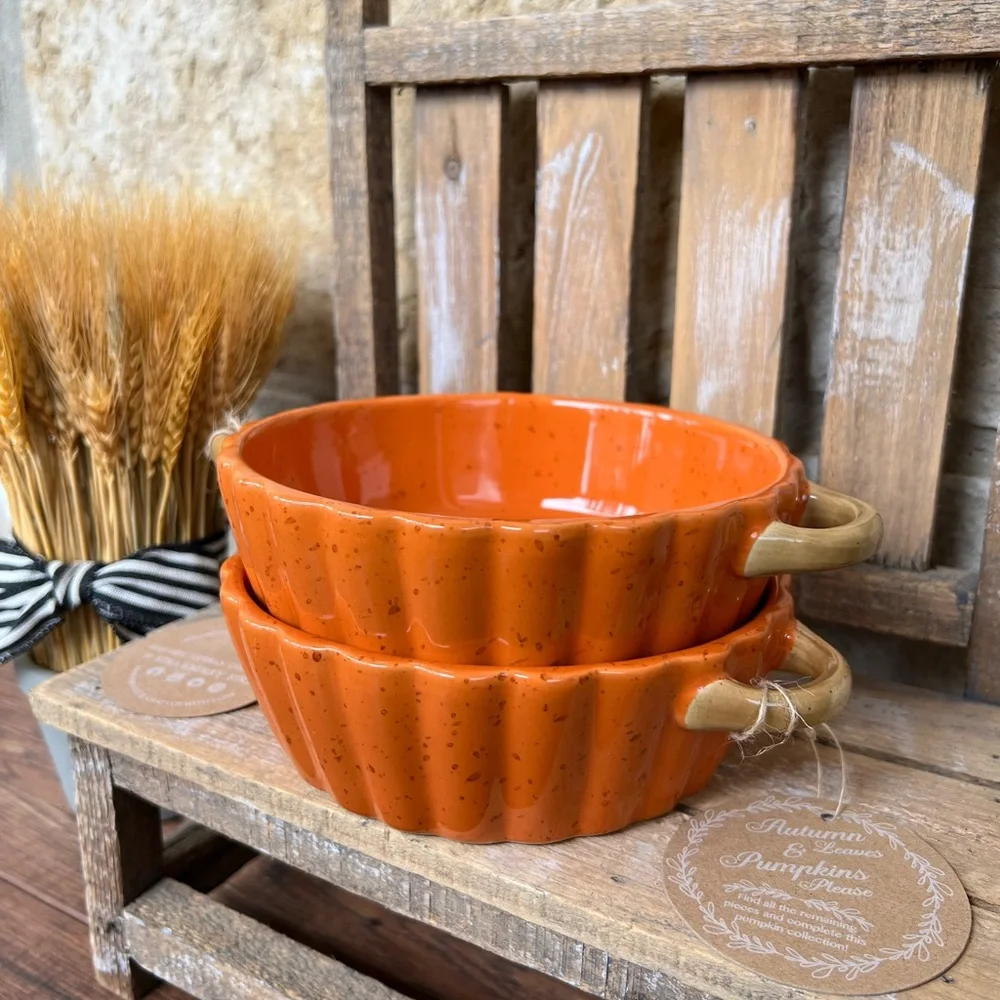 🆕 10 Strawberry Street | Set of 2 Small Pumpkin Dish / Casserole!